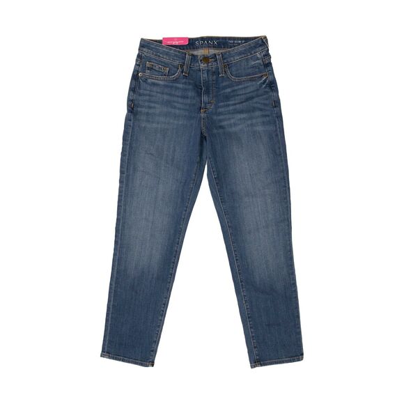 SPANX Slim-X Casual Cuffed Jeans Authentic Blue Size 24 9639 - Picture 1 of 2
